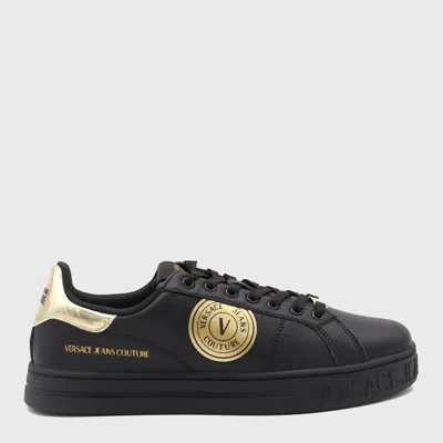Versace Jeans Couture Black And Gold Sneakers