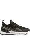 Versace Jeans Couture Dynamic Logo-strap Round-toe Sneakers In Black