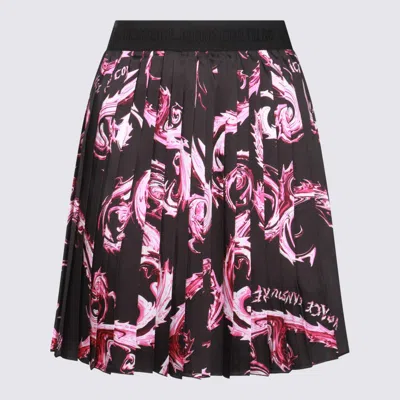 VERSACE JEANS COUTURE BLACK AND PURPLE SKIRT