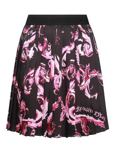 VERSACE JEANS COUTURE BLACK AND PURPLE SKIRT