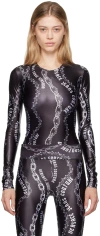 Versace Jeans Couture "chain Couture" Bodysuit In E899 Black