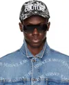 VERSACE JEANS COUTURE BLACK & WHITE WATERCOLOR COUTURE BASEBALL CAP