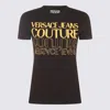 Versace Jeans Couture Upside Down-logo Cotton T-shirt In Black