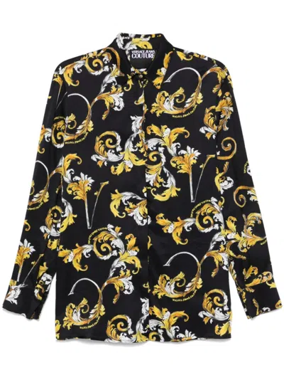 VERSACE JEANS COUTURE BLACK BAROCCO-PRINT SHIRT