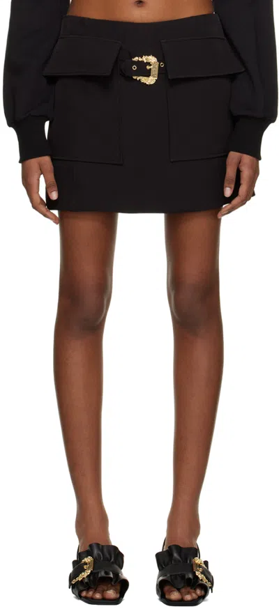 Versace Jeans Couture Buckle-detail Miniskirt In E899 Black