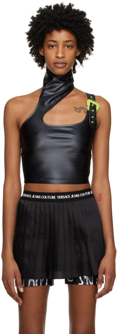 Versace Jeans Couture Buckle-detail Sleeveless Top In E899 Black