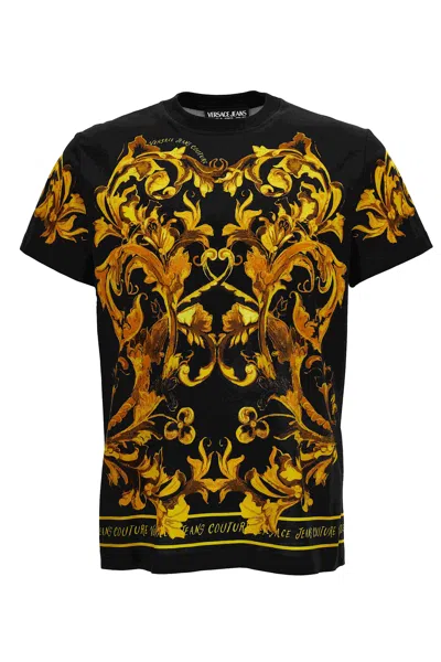 Versace Jeans Couture Black Baroque-print T-shirt
