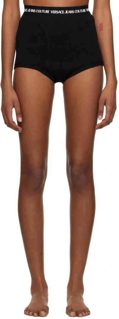 Versace Jeans Couture Logo Band Mini Shorts In E899 Black