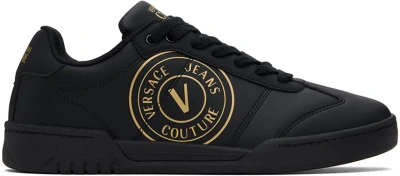 Versace Jeans Couture Black Brooklyn Trainers In Eg89 Black/gold