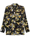 Versace Jeans Couture All-over Print Shirt With Long Sleeves In Black