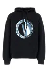 Versace Jeans Couture Logo Printed Drawstring Hoodie In 899