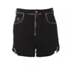 Versace Jeans Couture Denim High-waisted Shorts Contrast Stitching In Black
