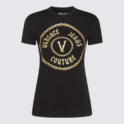 VERSACE JEANS COUTURE BLACK COTTON T-SHIRT