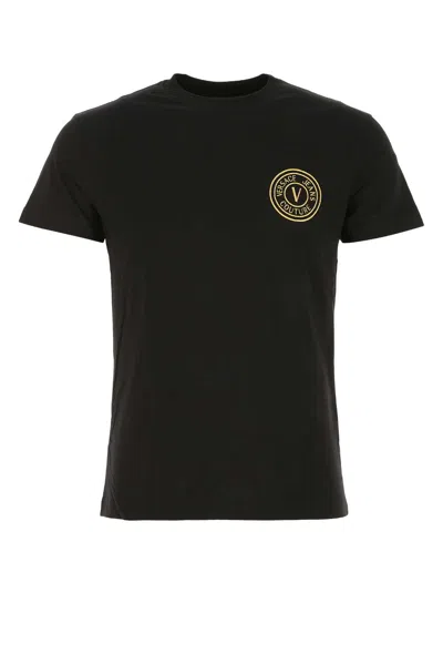 Versace Jeans Couture Black Cotton T-shirt In G89