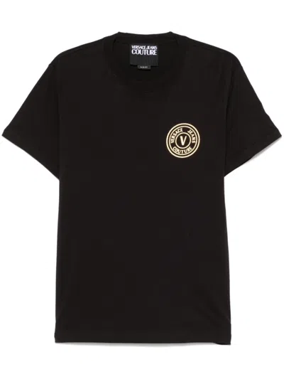 Versace Jeans Couture Black Cotton T-shirt With Print