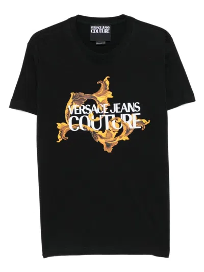 Versace Jeans Couture Baroque Logo Graphic Crewneck T-shirt In Multi