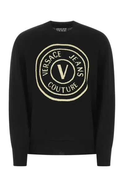 VERSACE JEANS COUTURE BLACK CREWNECK SWEATER