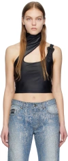 Versace Jeans Couture Black Cropped Top In E899 Black