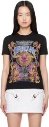 Versace Jeans Couture Fitted T-shirt With Graphic Print And Classic Silhouette In E899 Black