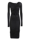 Versace Jeans Couture Black Cut-out Midi Dress In Black