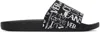 Versace Jeans Couture Black Doodle Logo Slides In El01 Black + White
