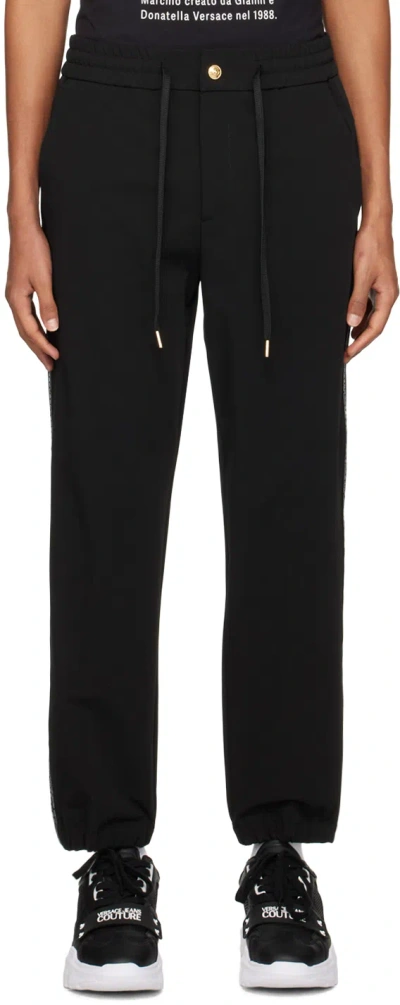 VERSACE JEANS COUTURE BLACK DRAWSTRING TROUSERS