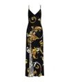 Versace Jeans Couture Maxi Dress With Signature Barocco Print In Black