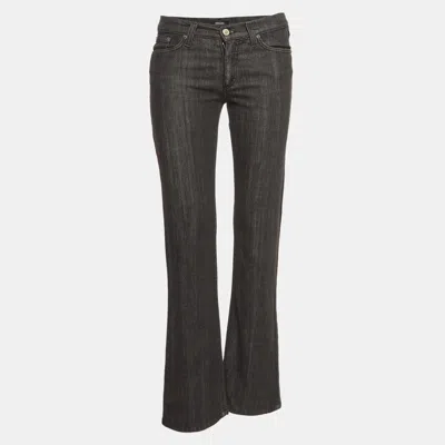 Pre-owned Versace Jeans Couture Black Embroidered Denim Jeans M Waist 30"