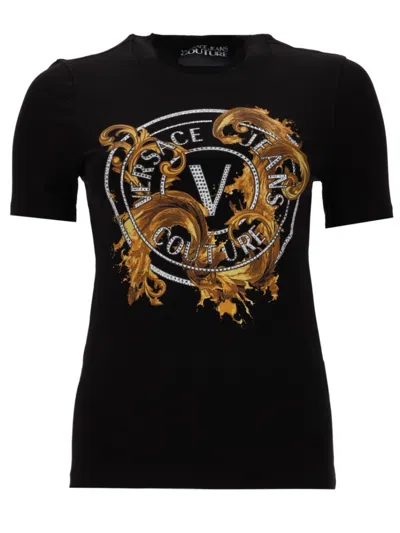 Versace Jeans Couture Black Graphic Crew Neck T-shirt