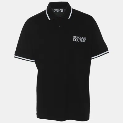 Pre-owned Versace Jeans Couture Black Jersey Front Pocket Polo T-shirt Xxl