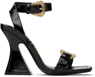 Versace Jeans Couture Black Kirsten Heeled Sandals In E899 Black