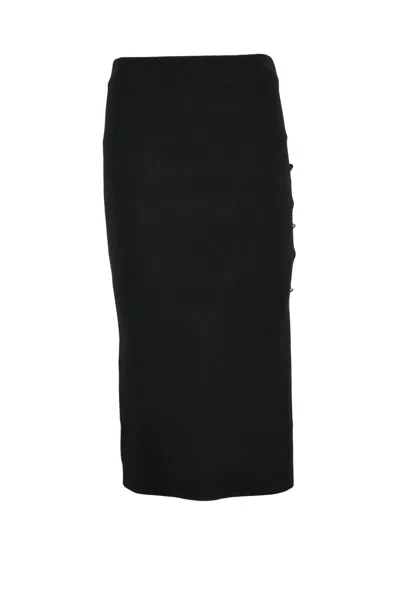 Versace Jeans Couture Black Knit Midi Skirt