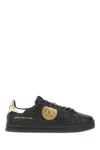 Versace Jeans Couture Black Leather Sneakers In Blue