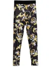 Versace Jeans Couture Patterned Sweatpants In Nero E Oro