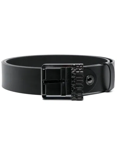 Versace Jeans Couture Black Logo Buckle Belt