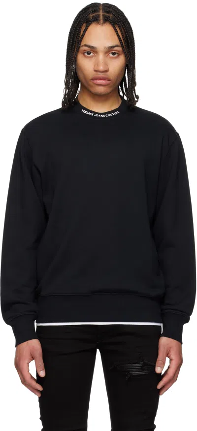 VERSACE JEANS COUTURE BLACK LOGO COLLAR SWEATSHIRT
