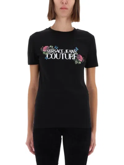 Versace Jeans Couture Black Logo Crew Neck T-shirt