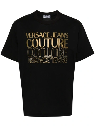 Versace Jeans Couture Black Logo-print Cotton T-shirt