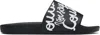 Versace Jeans Couture Black Logo Shelly Pool Slides In El01 Black+003 White