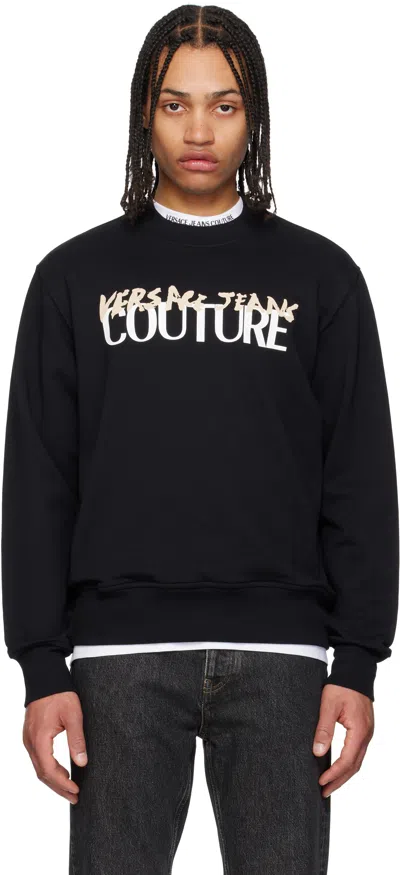 Versace Jeans Couture Black Logo Sweatshirt In E899-black