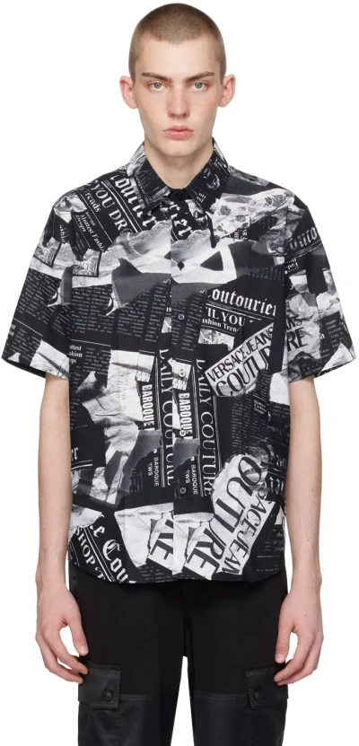 Versace Jeans Couture Black Magazine Shirt In E899 Black