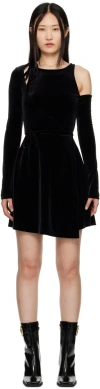 Versace Jeans Couture Black Open Shoulder Minidress In E899 Black