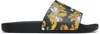 Versace Jeans Couture Pool Slides In Eg89 Black/gold
