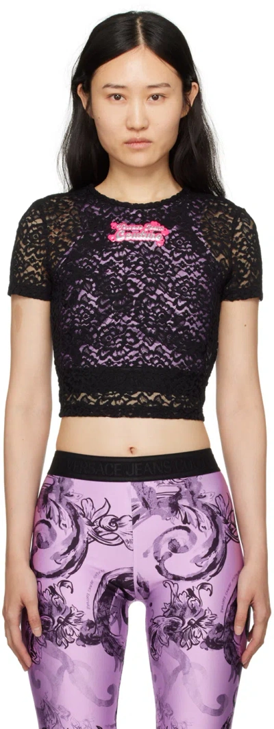Versace Jeans Couture Black Patch T-shirt In E899 Black
