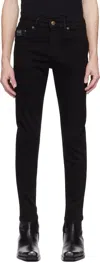 Versace Jeans Couture Black Piece Number Slim Jeans In E909-black Black