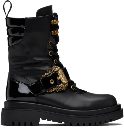 Versace Jeans Couture Black Pin-buckle Boots