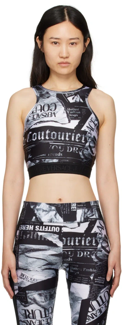 Versace Jeans Couture Black Print Tank Top In E899 Black