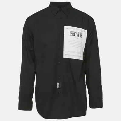 Pre-owned Versace Jeans Couture Black Printed Cotton Shirt Xl