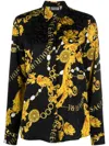 Versace Jeans Couture Logo Couture Print Blouse In Black