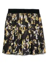 Versace Jeans Couture Logo Waistband Pleated Floral Skirt